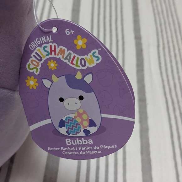 Squishmallow Bubba The Cow Plush Easter Basket With Handle NWT Egg Hunt - Picture 2 of 6